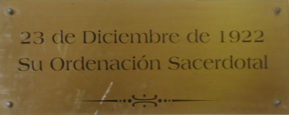 23 de Diciembre de 1922 Su Ordenación Sacerdotal