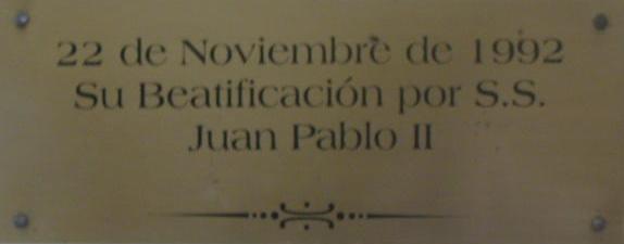 22 de Noviembre de 1992 Su Beatificación por Juan Pablo II