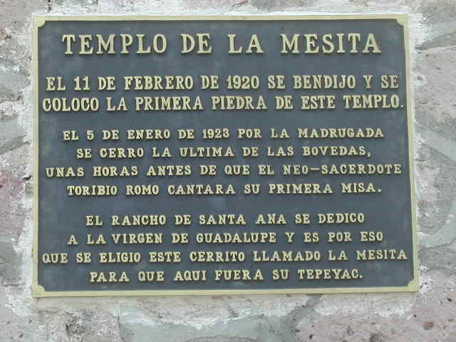 Placa del Templo de la Mesita